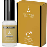 Pheromones to Attract Women for Men (Invincible) Body Spray - Bold, Extra Strength Human Pheromones Fragrance Body Spray - 50ml (Human Grade Pheromones to Attract Women)