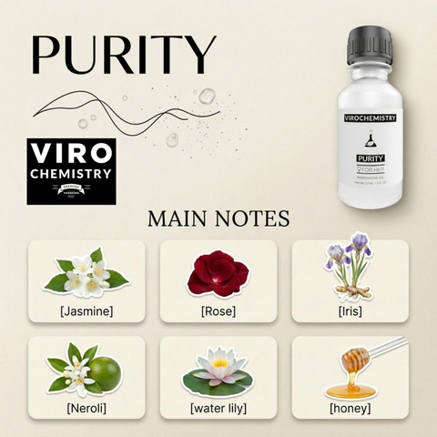 Purity - Elegant, Ultra Strength Organic Fragrance Body Perfume Oil (.5 Fl. Oz)