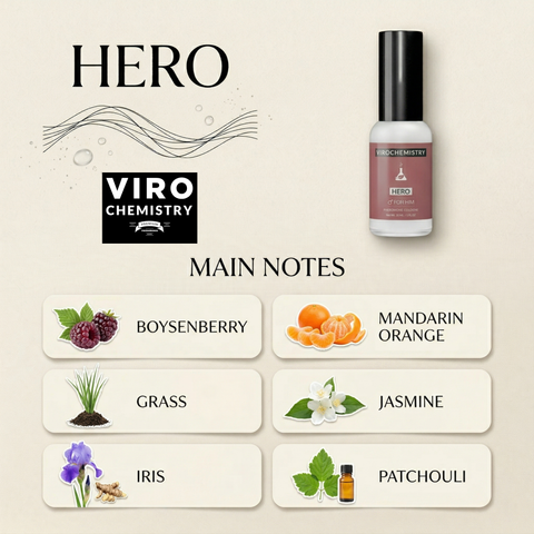Hero - Exclusive, Ultra Strength Organic Fragrance Body Cologne Spray - 1 Fl Oz