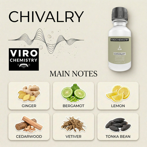 Pheromone Cologne Oil (Chivalry) - Bold, Extra Strength Human Pheromones Formula – 15ml Concentrate